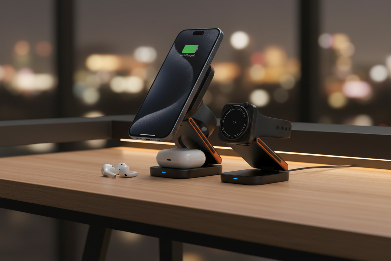 3-in-1 Foldable Magnetic Wireless Charging Station